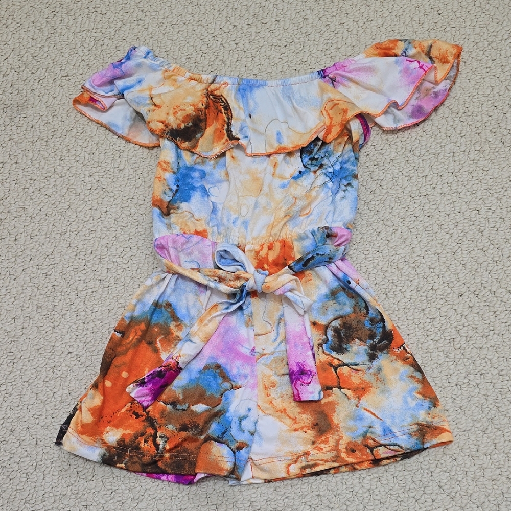 🌸3/$30🌸 Girls Romper Ruffle Shoulder Sleeveless Colorful Print